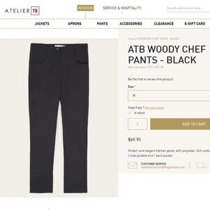 👨‍🍳 ATB Woody Chef Pants – Black (Size M) 👨‍🍳